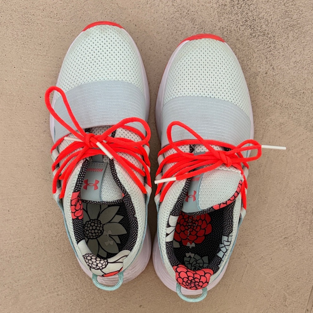 Under Armour Women's Athletic Shoes - White and Red Floral
